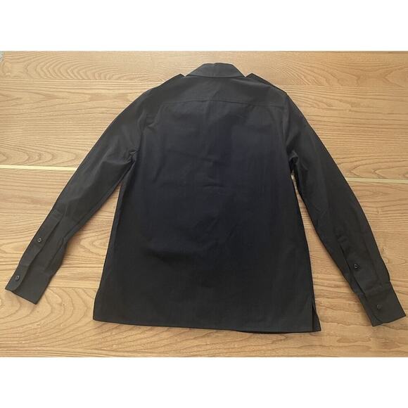 Ralph Lauren Purple Label Button Down Black Work Shirt 0 Military Cotton Collar - Picture 4 of 6